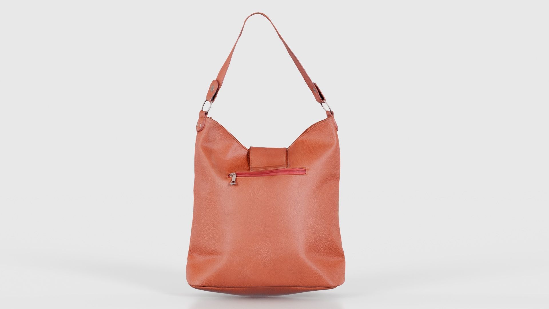 Orange Leather Handbag Low-poly 3D model_21