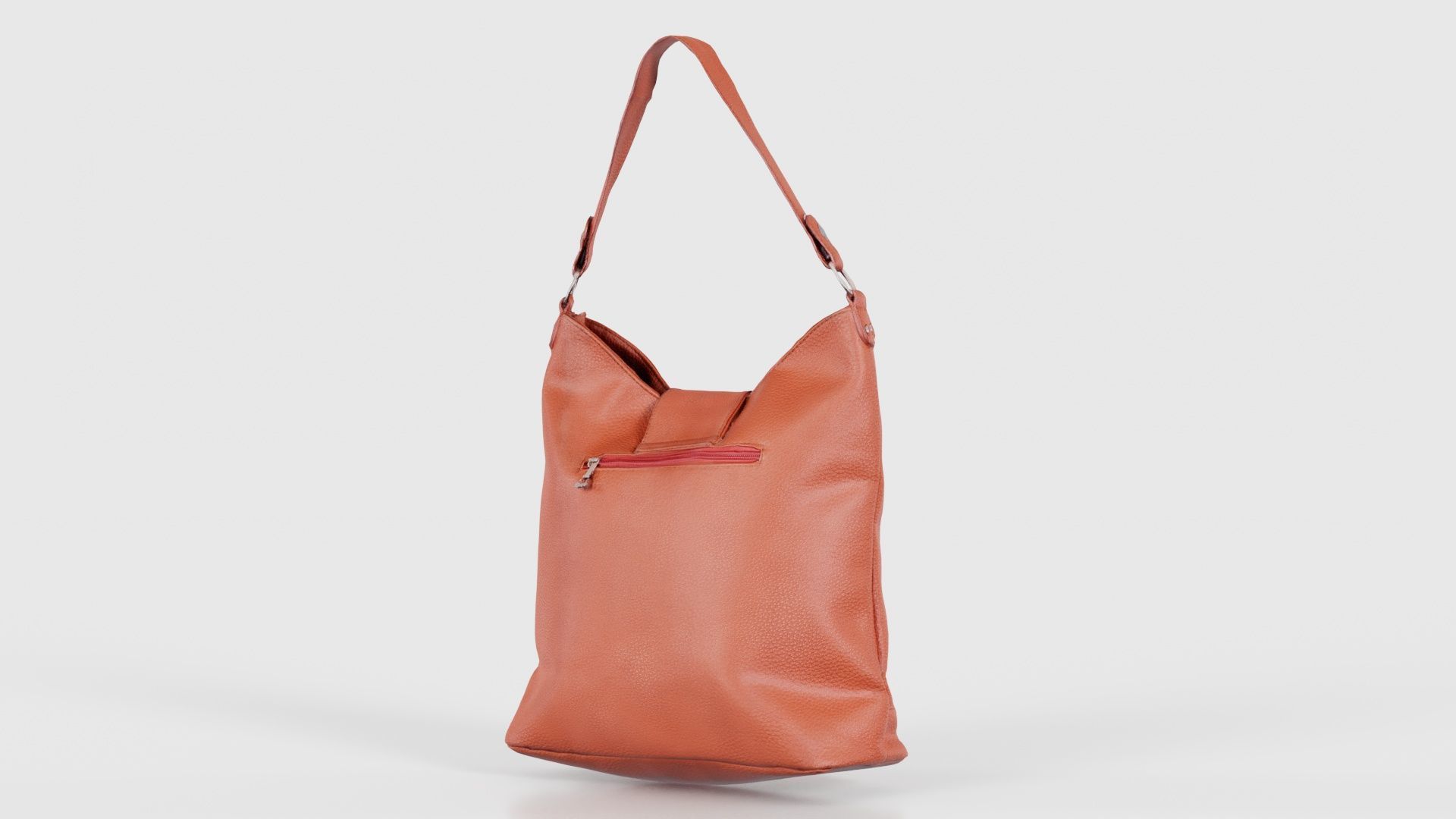 Orange Leather Handbag Low-poly 3D model_20