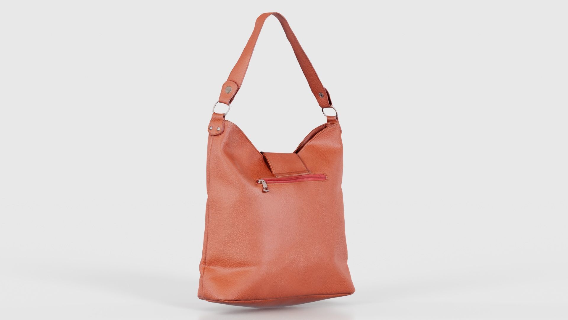 Orange Leather Handbag Low-poly 3D model_22
