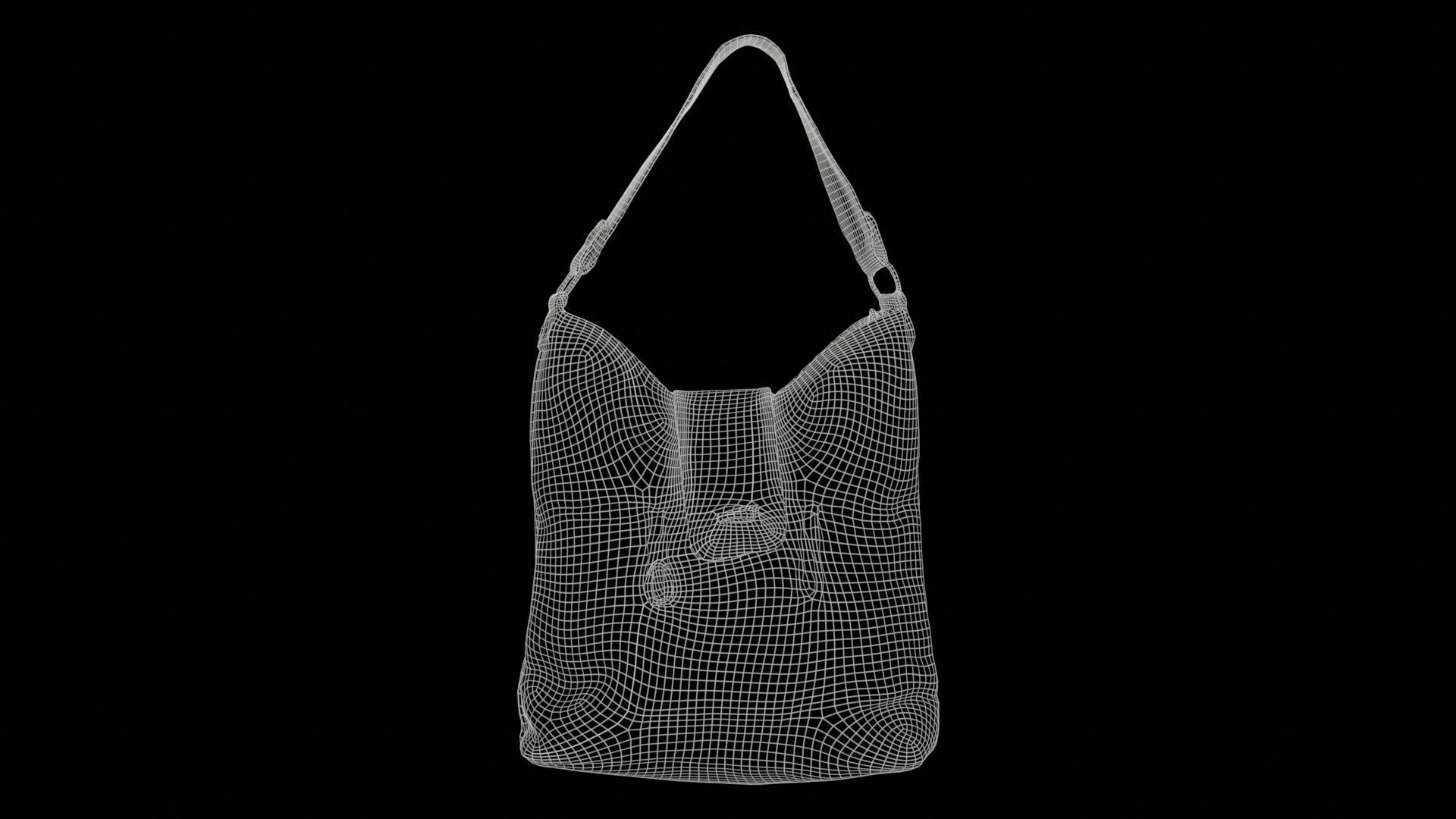 Orange Leather Handbag Low-poly 3D model_11