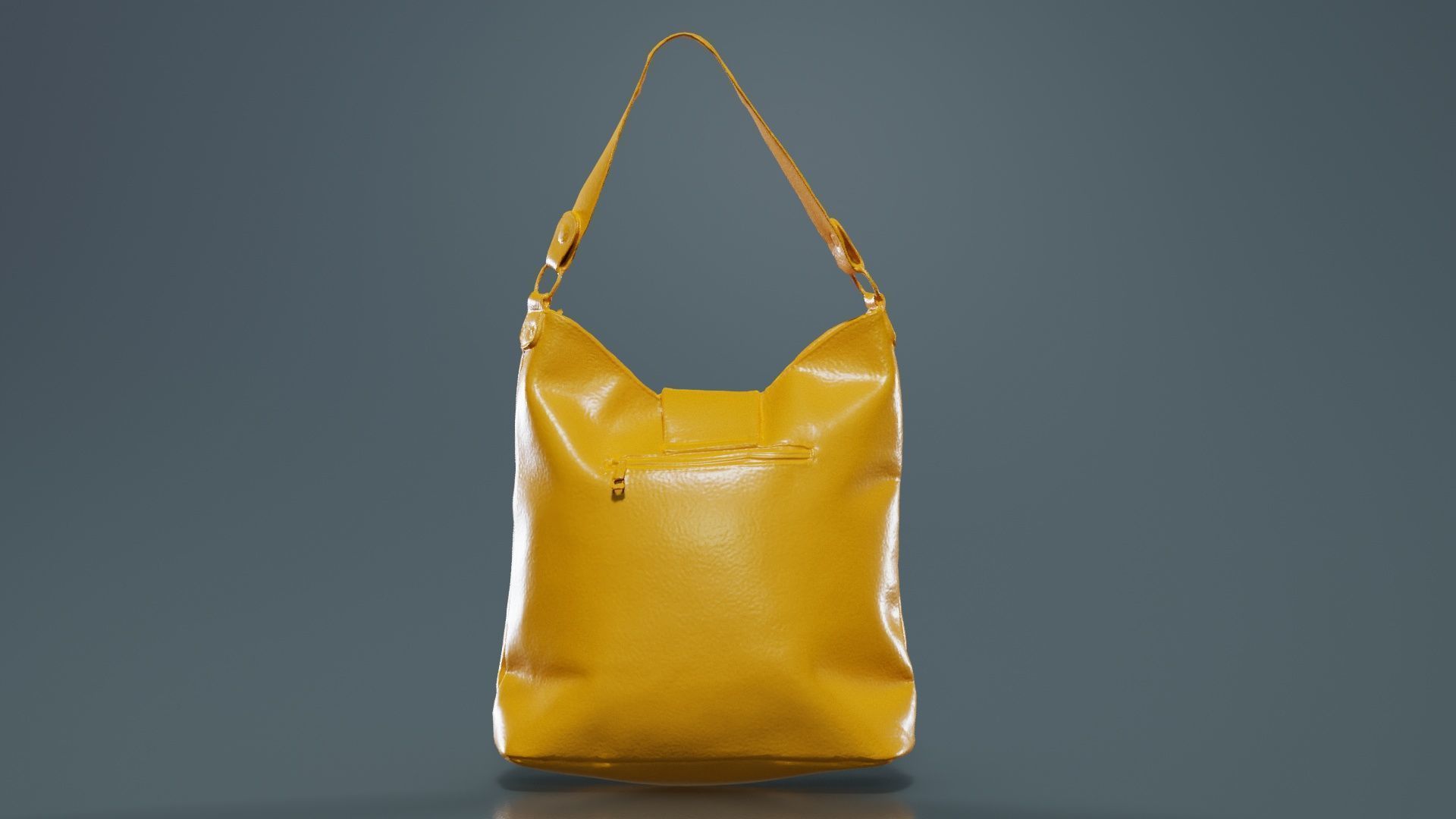 Orange Leather Handbag Low-poly 3D model_13