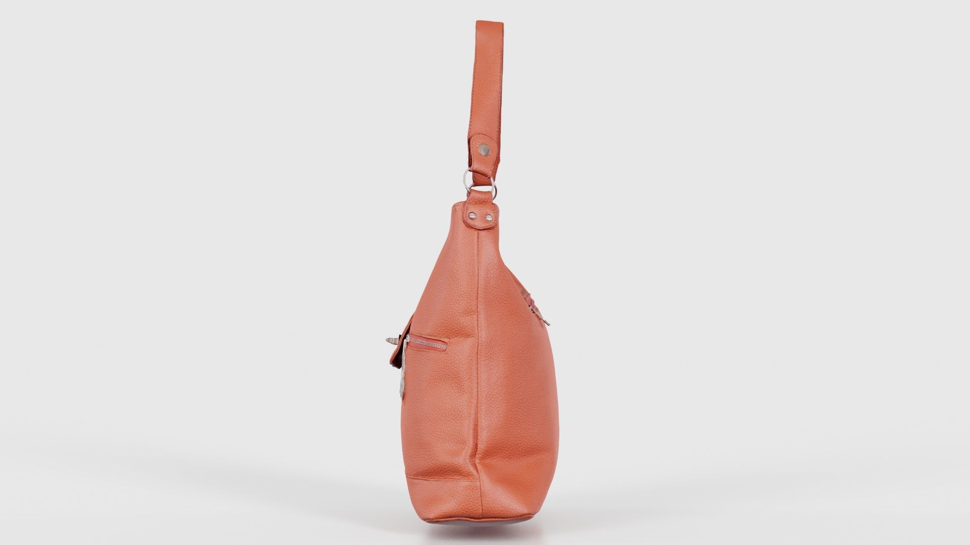 Orange Leather Handbag Low-poly 3D model_24