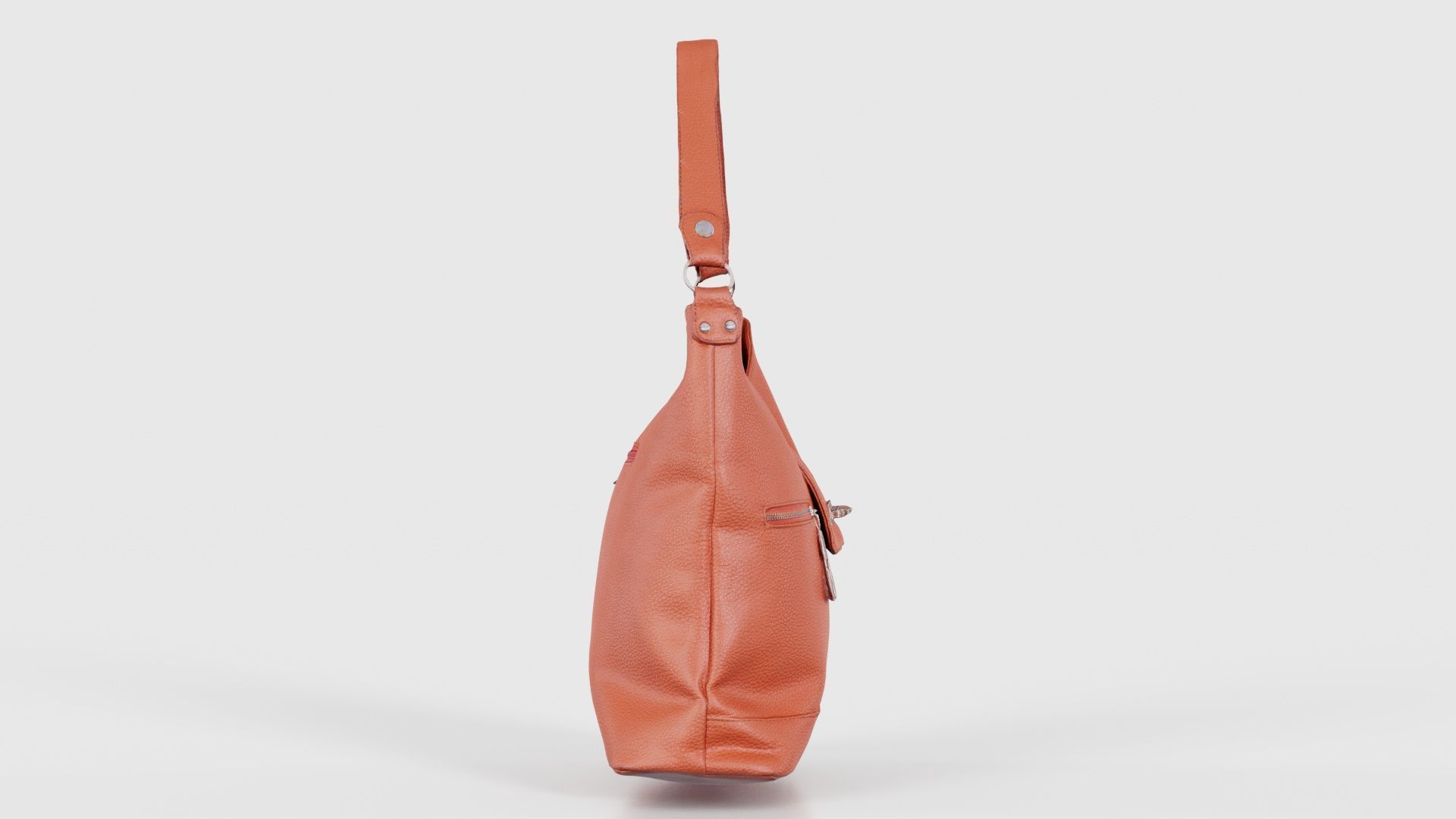 Orange Leather Handbag Low-poly 3D model_18