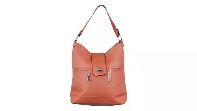Orange Leather Handbag Low-poly 3D model