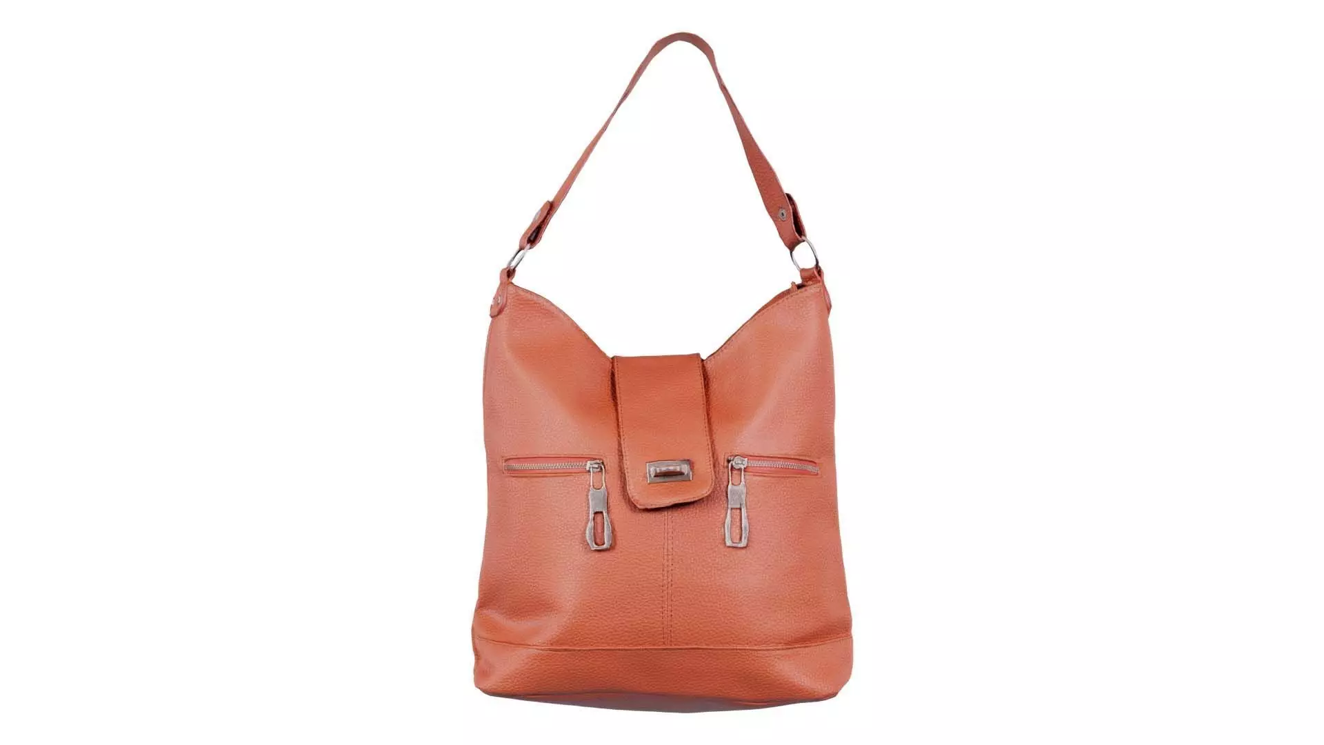 Orange Leather Handbag Low-poly 3D model_0