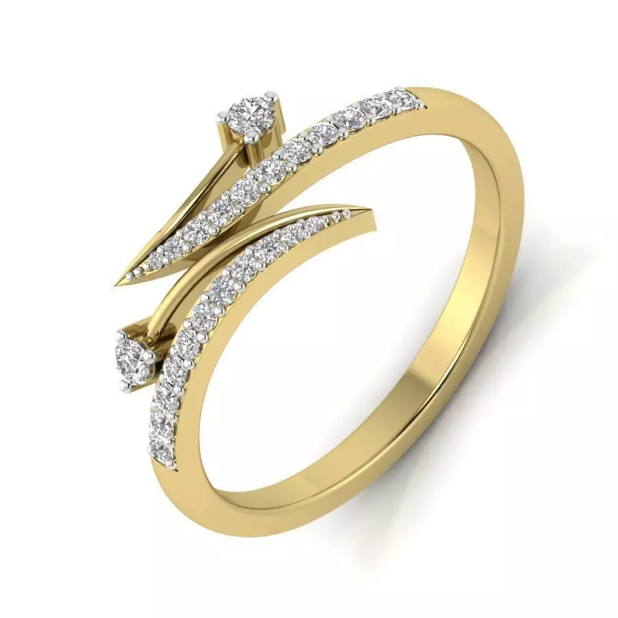 Women Diamond Ring 3dm STL Render Details - PR-045 DIA 3D print model