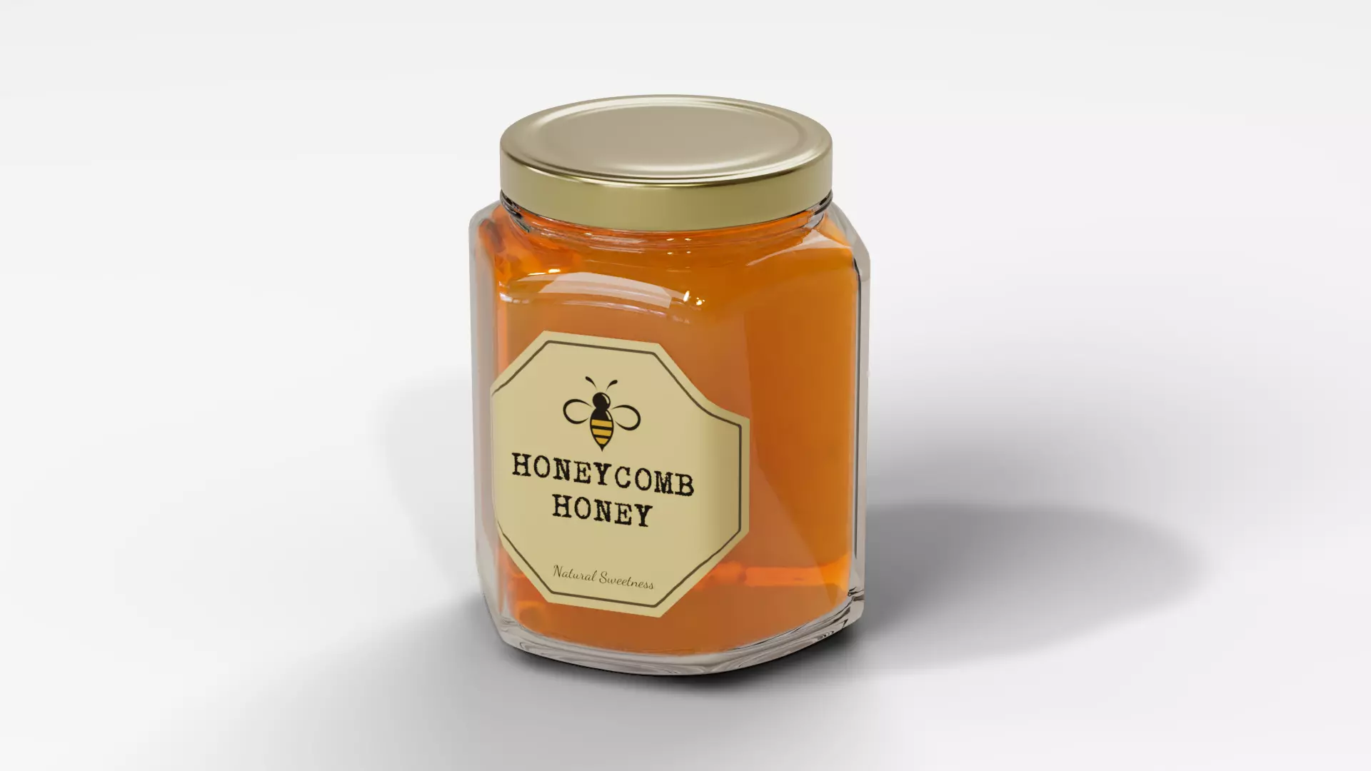 Honeycomb Honey Jar Low-poly 3D model