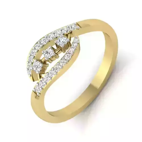 Women Diamond Ring 3dm STL  Render Details - PR-049 DIA