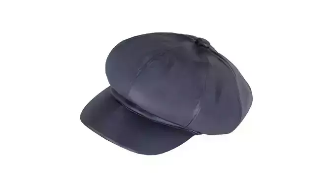 French Leather Cap Low-poly 3D model