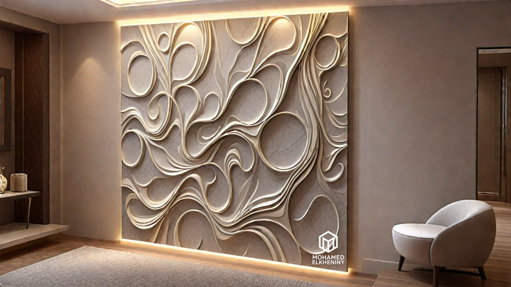 modern panel wall decor set wall relief mural CNC 136 3D model | CGTrader