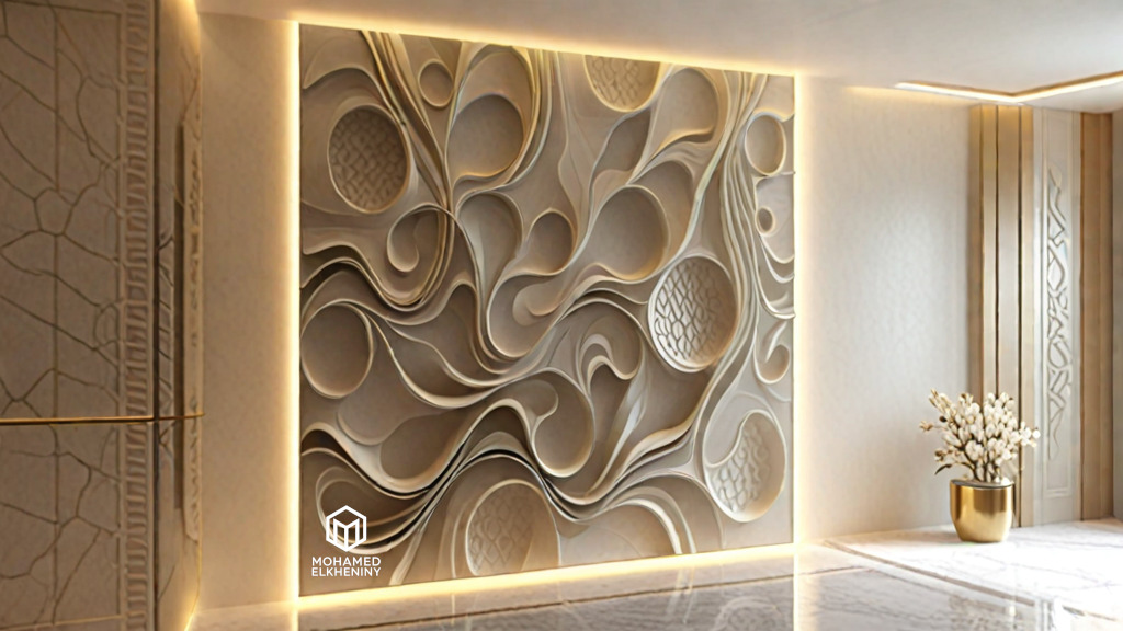 modern panel wall decor set wall relief mural CNC 136 3D model | CGTrader