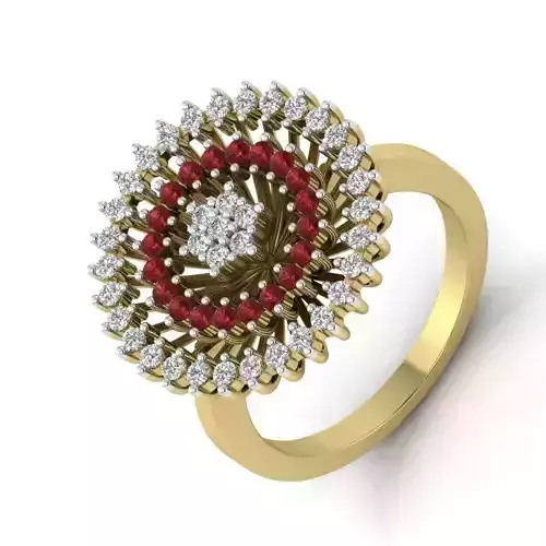 Women Diamond Ring 3dm STL  Render Details - PR-052 DIA