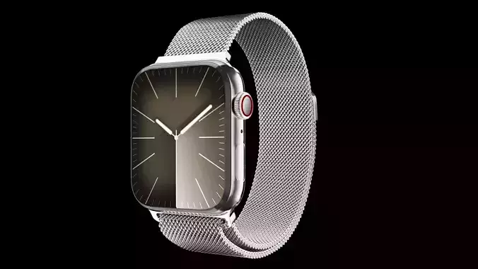 Apple Watch Series 9 Silver Stainless Milanese Loop 3ds Max
