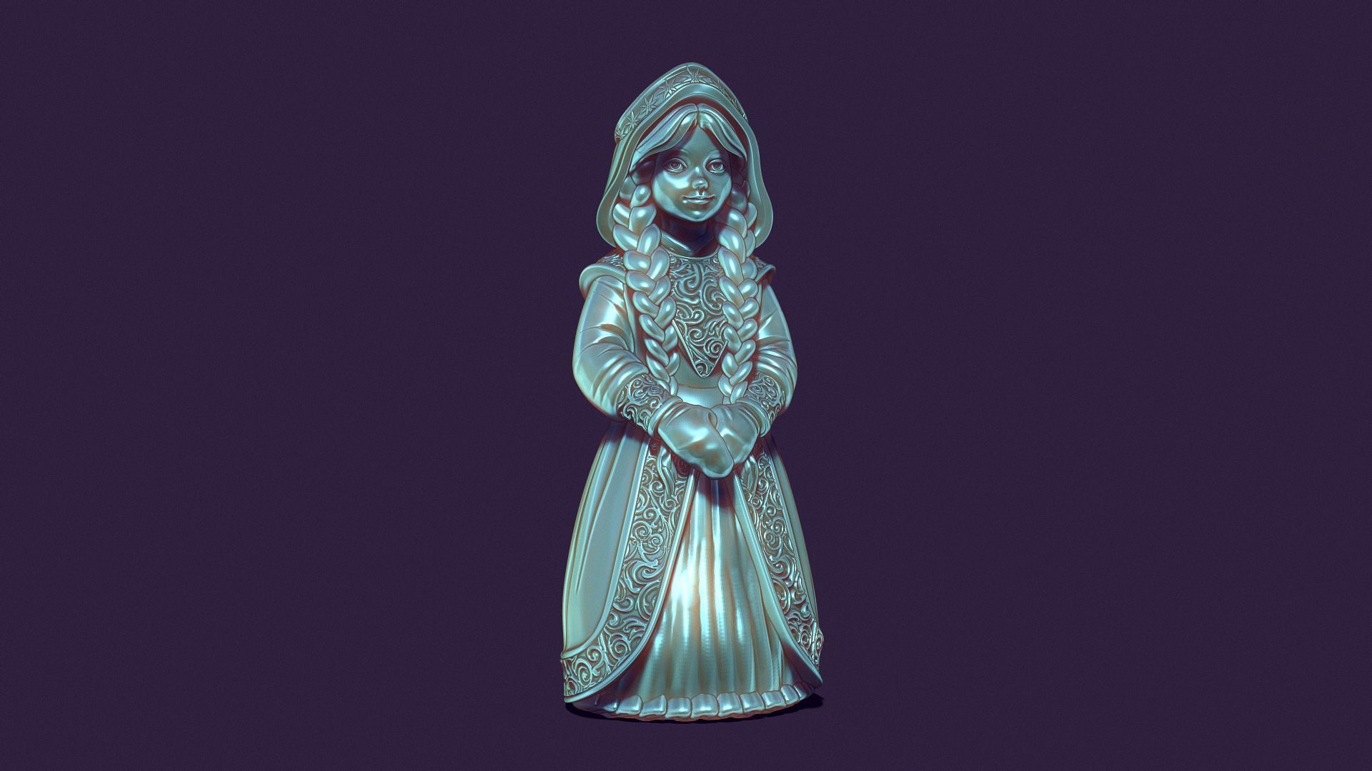 snow maiden for printing and casting 3D print model_6