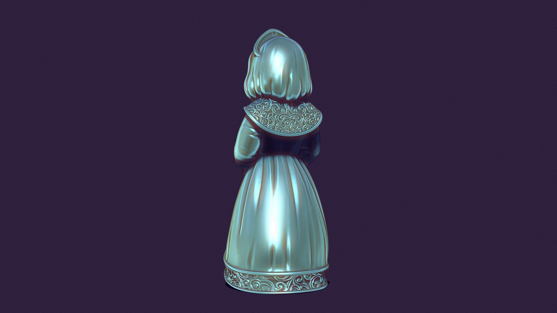 snow maiden for printing and casting 3D print model_3