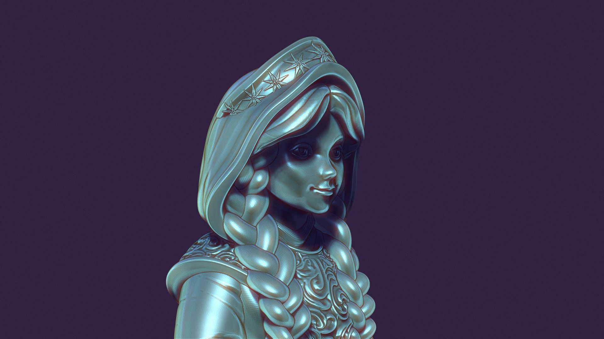 snow maiden for printing and casting 3D print model_10