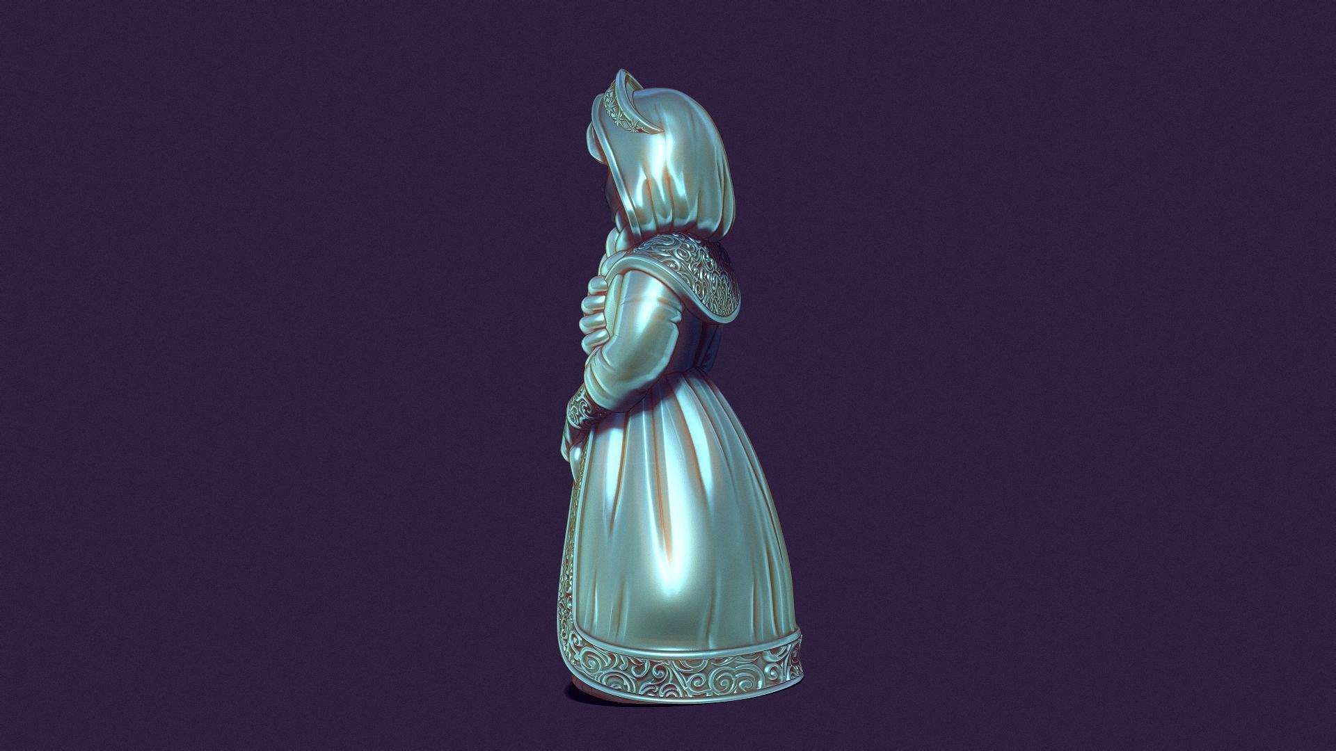 snow maiden for printing and casting 3D print model_7