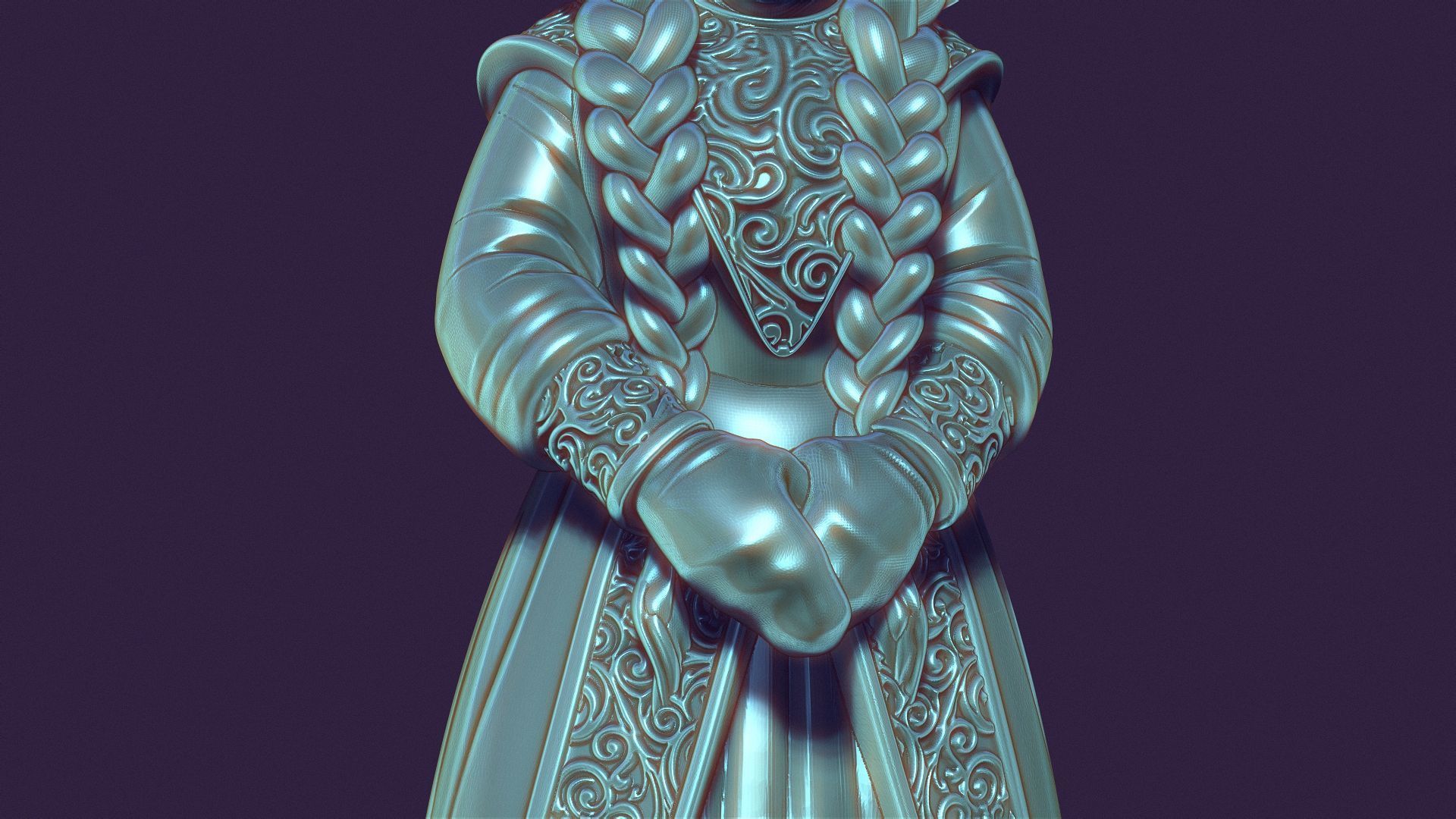 snow maiden for printing and casting 3D print model_11