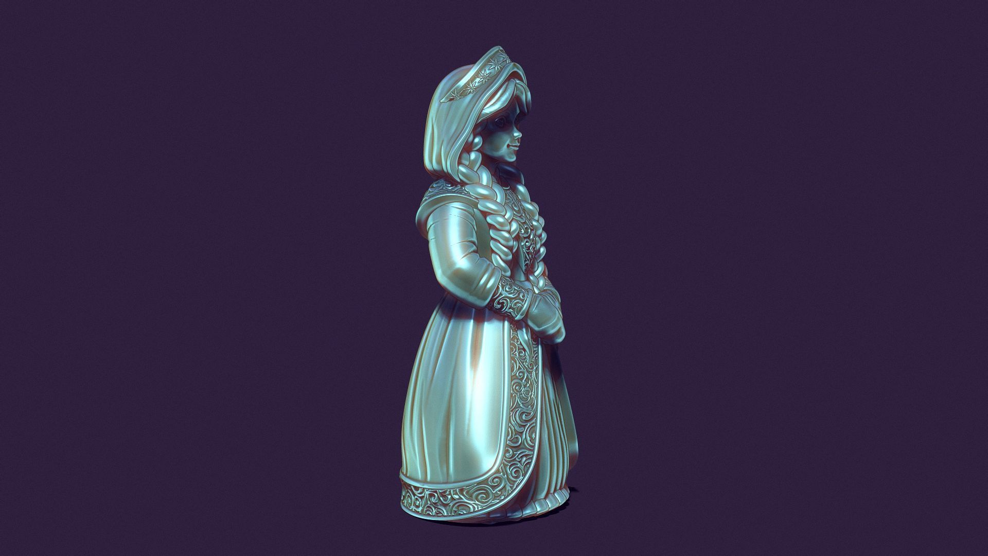 snow maiden for printing and casting 3D print model_8