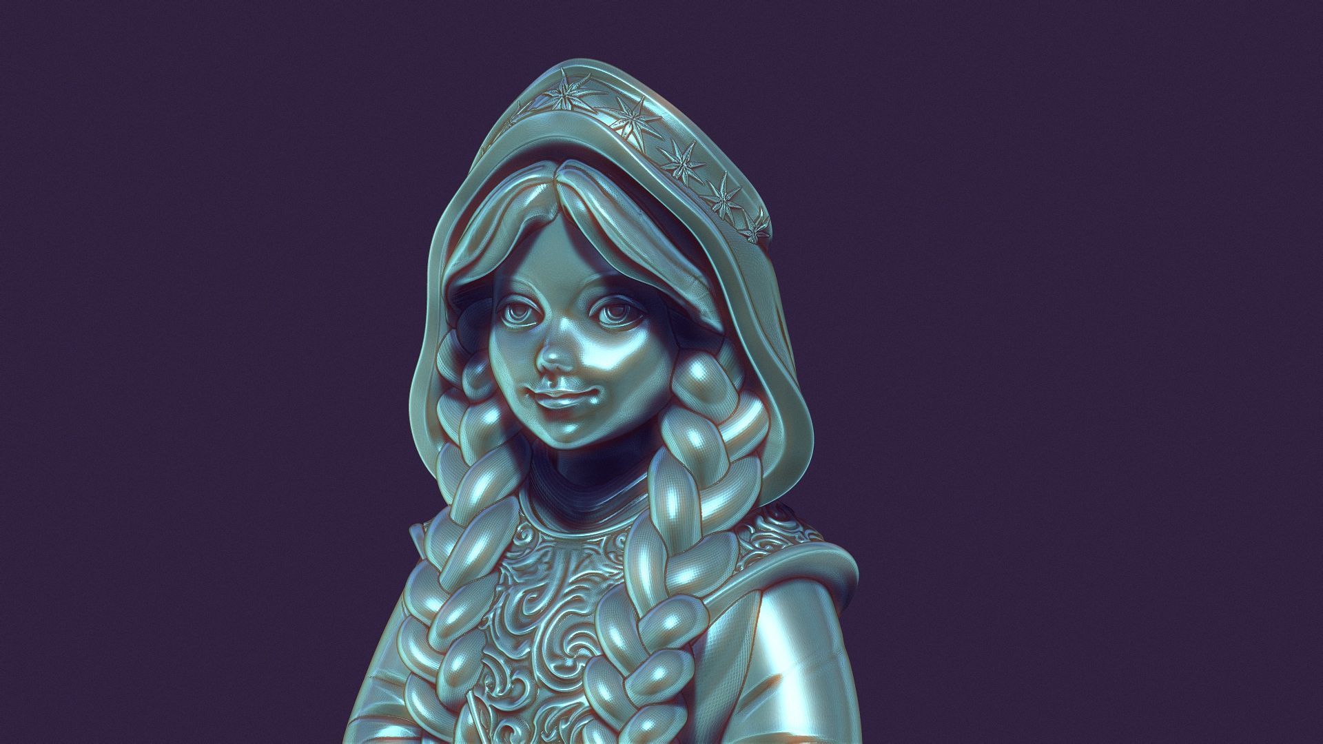 snow maiden for printing and casting 3D print model_9
