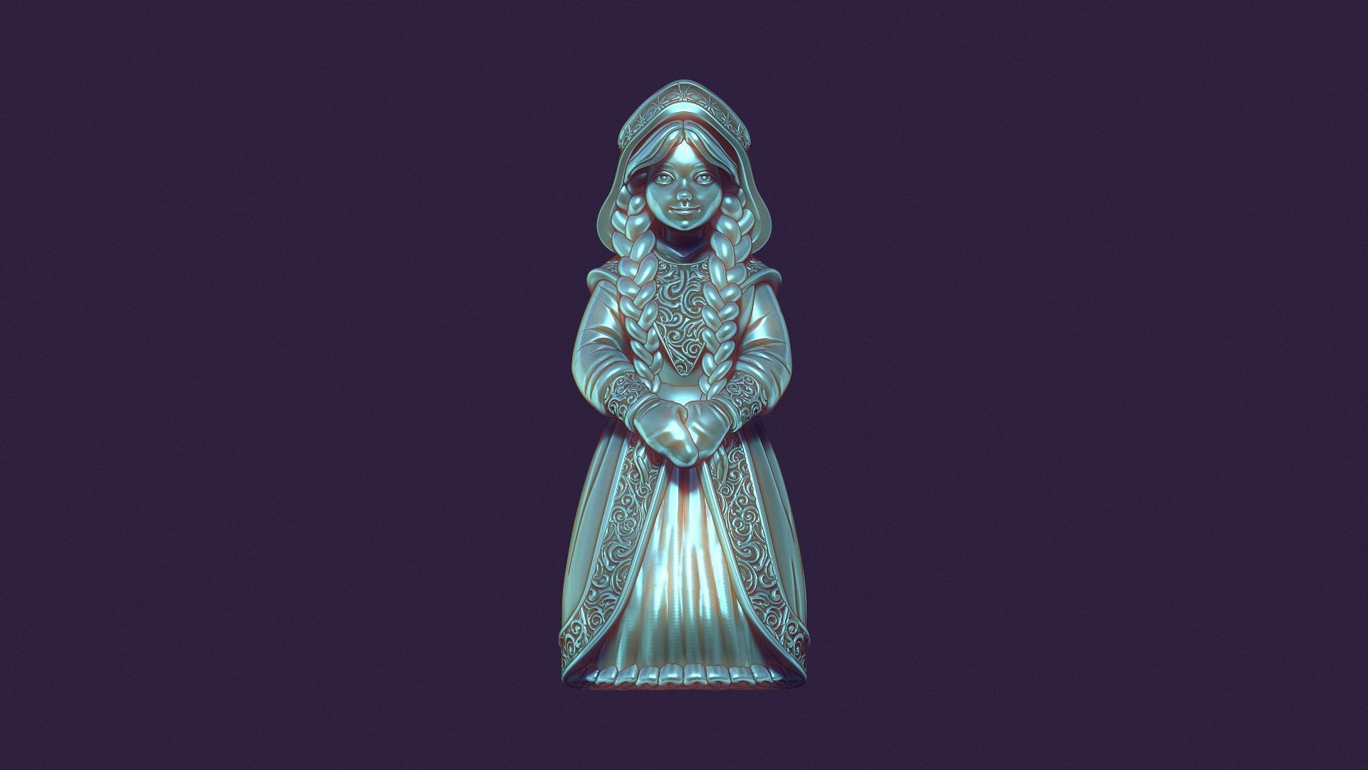 snow maiden for printing and casting 3D print model_4