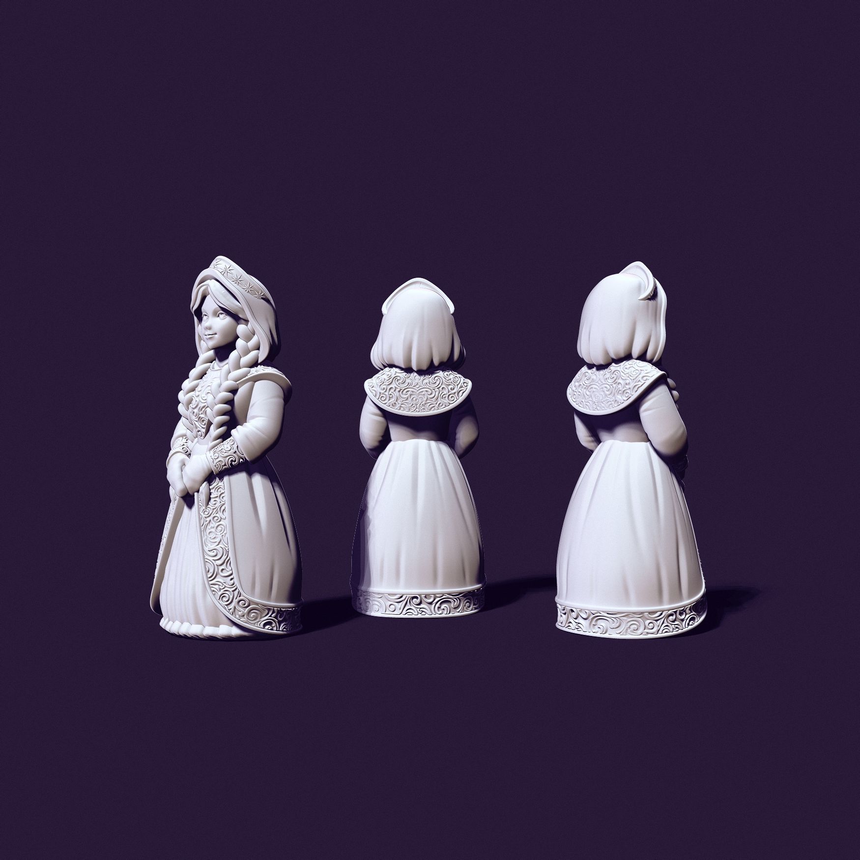 snow maiden for printing and casting 3D print model_2