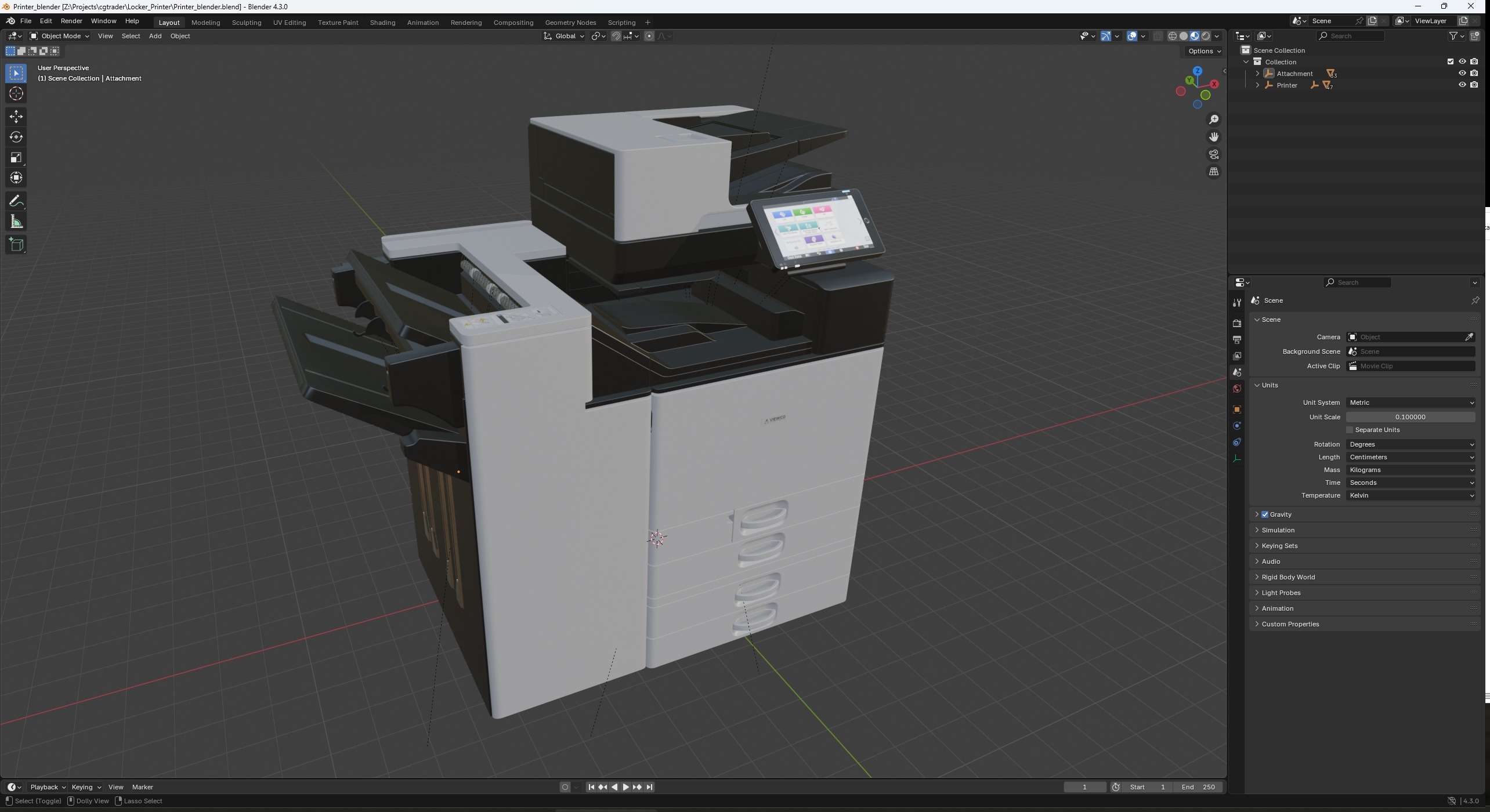 Color Laser Multifunction Printer 3D model_7