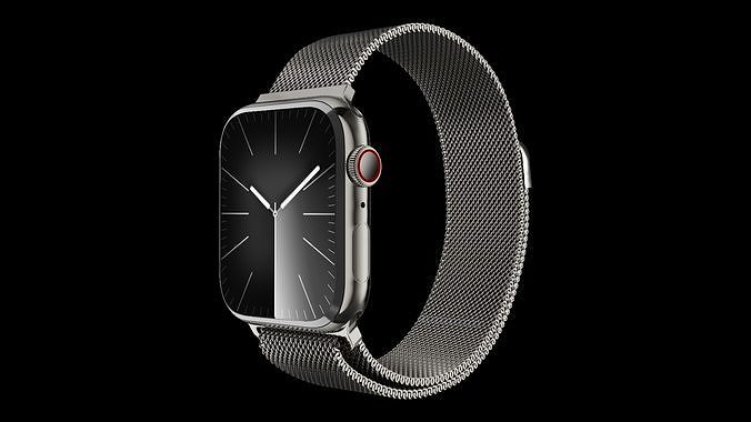 Apple Watch Series 9 Graphite Steel Milanese Loop 3ds Max 3D model