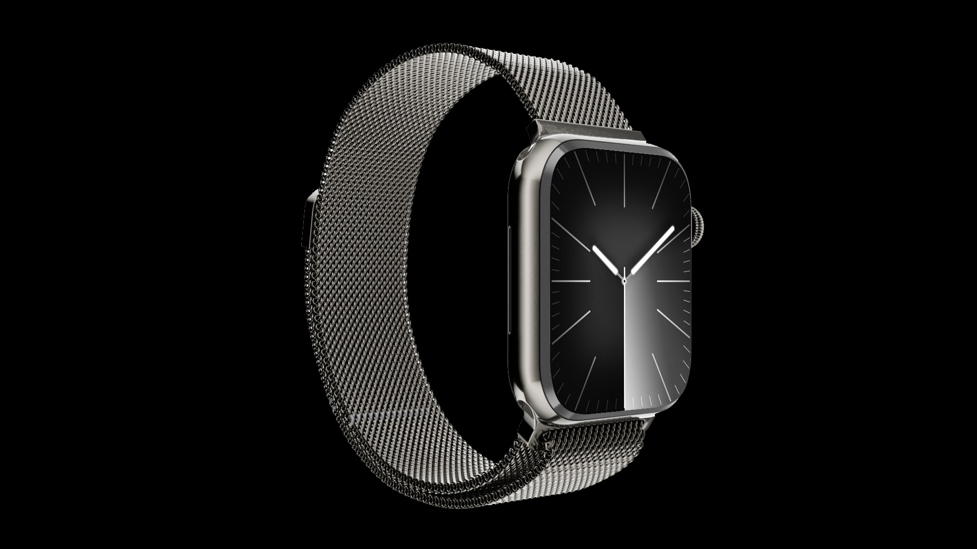 Apple Watch Series 9 Graphite Steel Milanese Loop 3ds Max 3D model_2