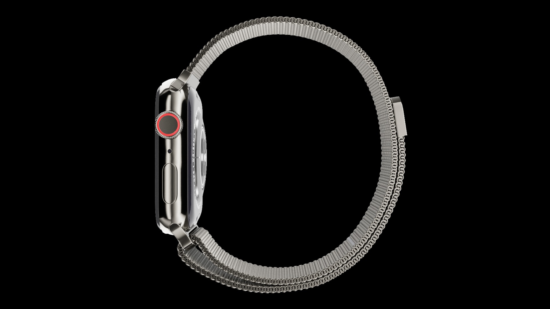 Apple Watch Series 9 Graphite Steel Milanese Loop 3ds Max 3D model_4