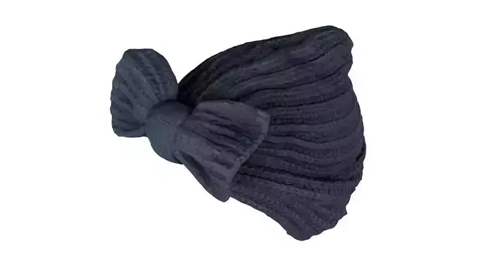 Knit Wool Cap with Bow