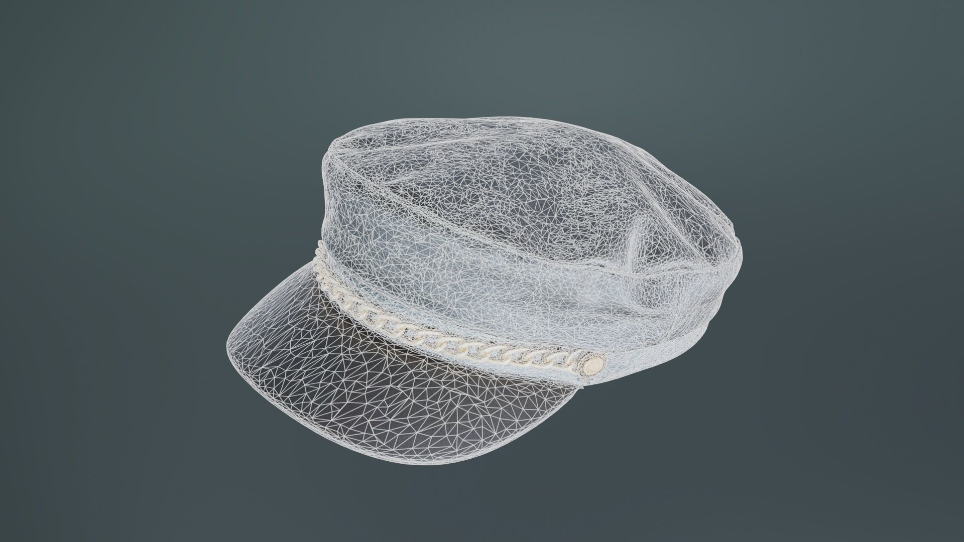Leather Chain Hat Low-poly 3D model_9