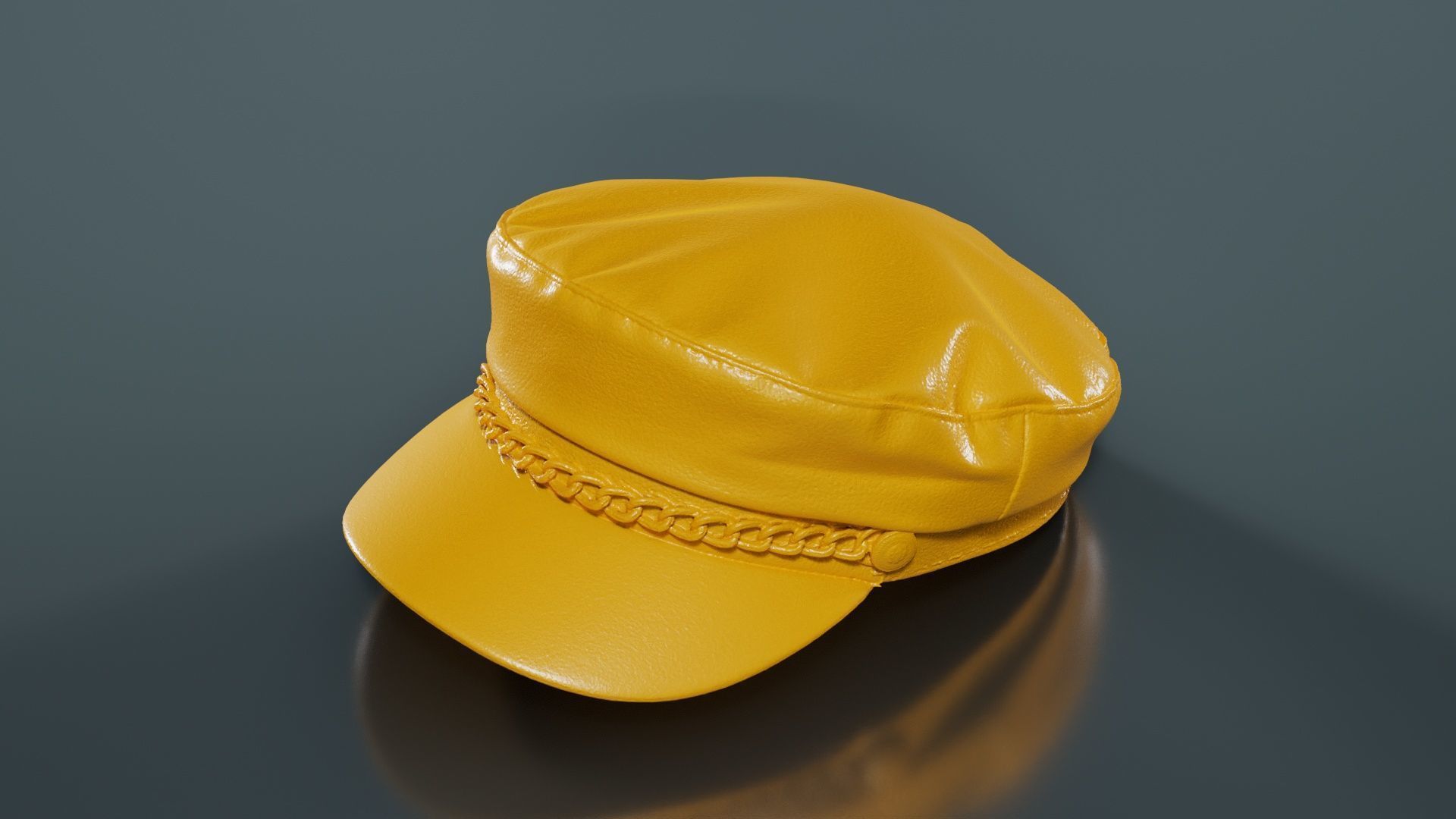 Leather Chain Hat Low-poly 3D model_12