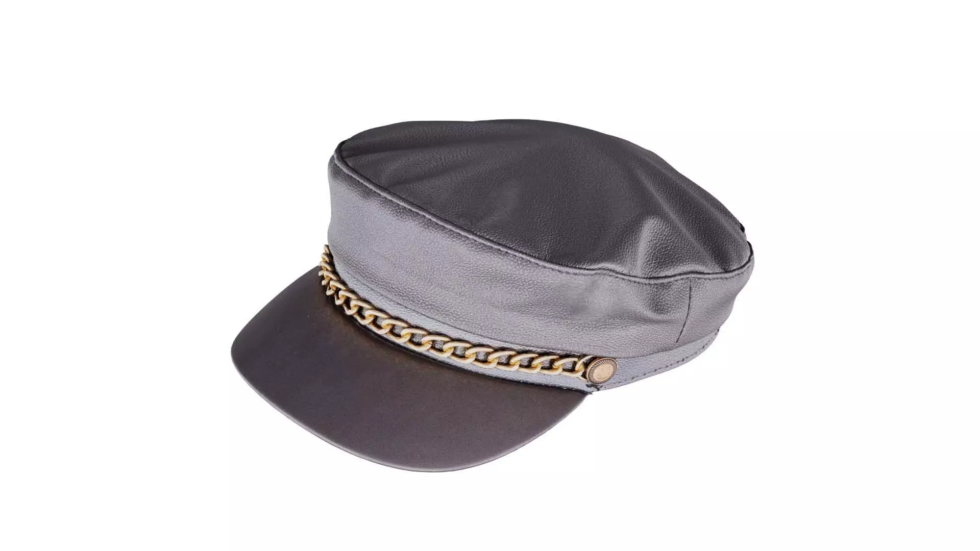 Leather Chain Hat Low-poly 3D model_0