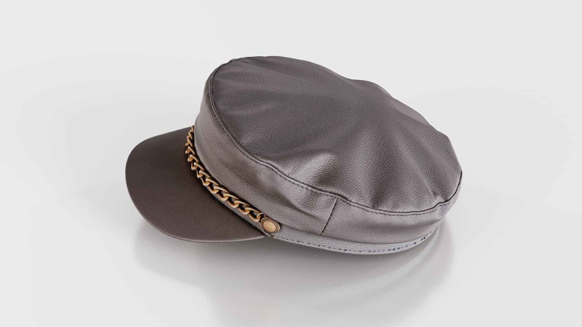Leather Chain Hat Low-poly 3D model_4