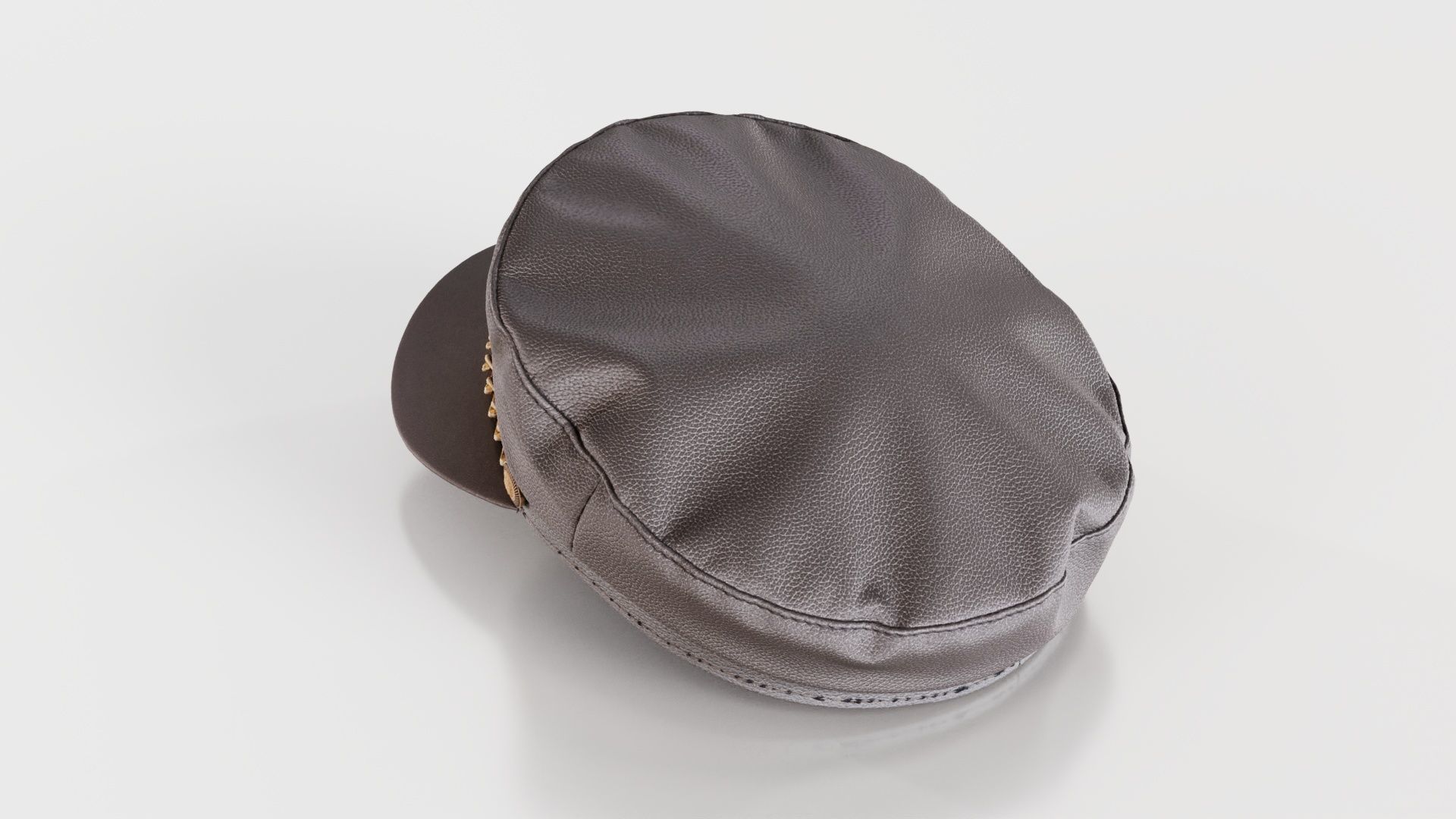 Leather Chain Hat Low-poly 3D model_7