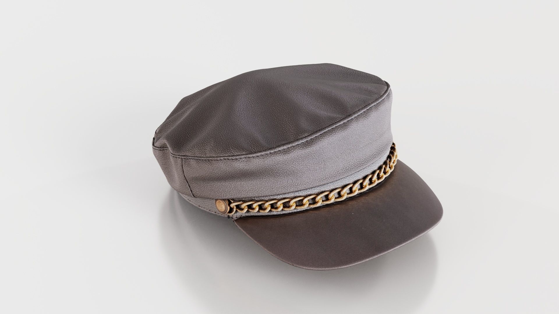 Leather Chain Hat Low-poly 3D model_6