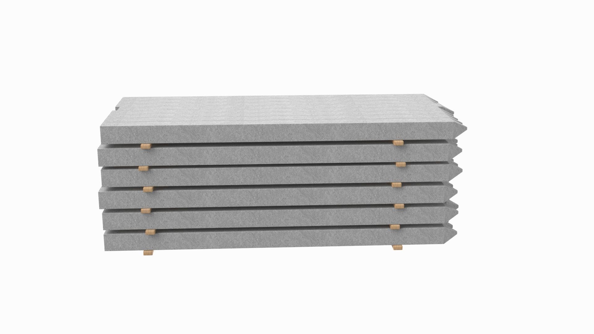 Concrete Slabs On Wood Planks 3D model_2