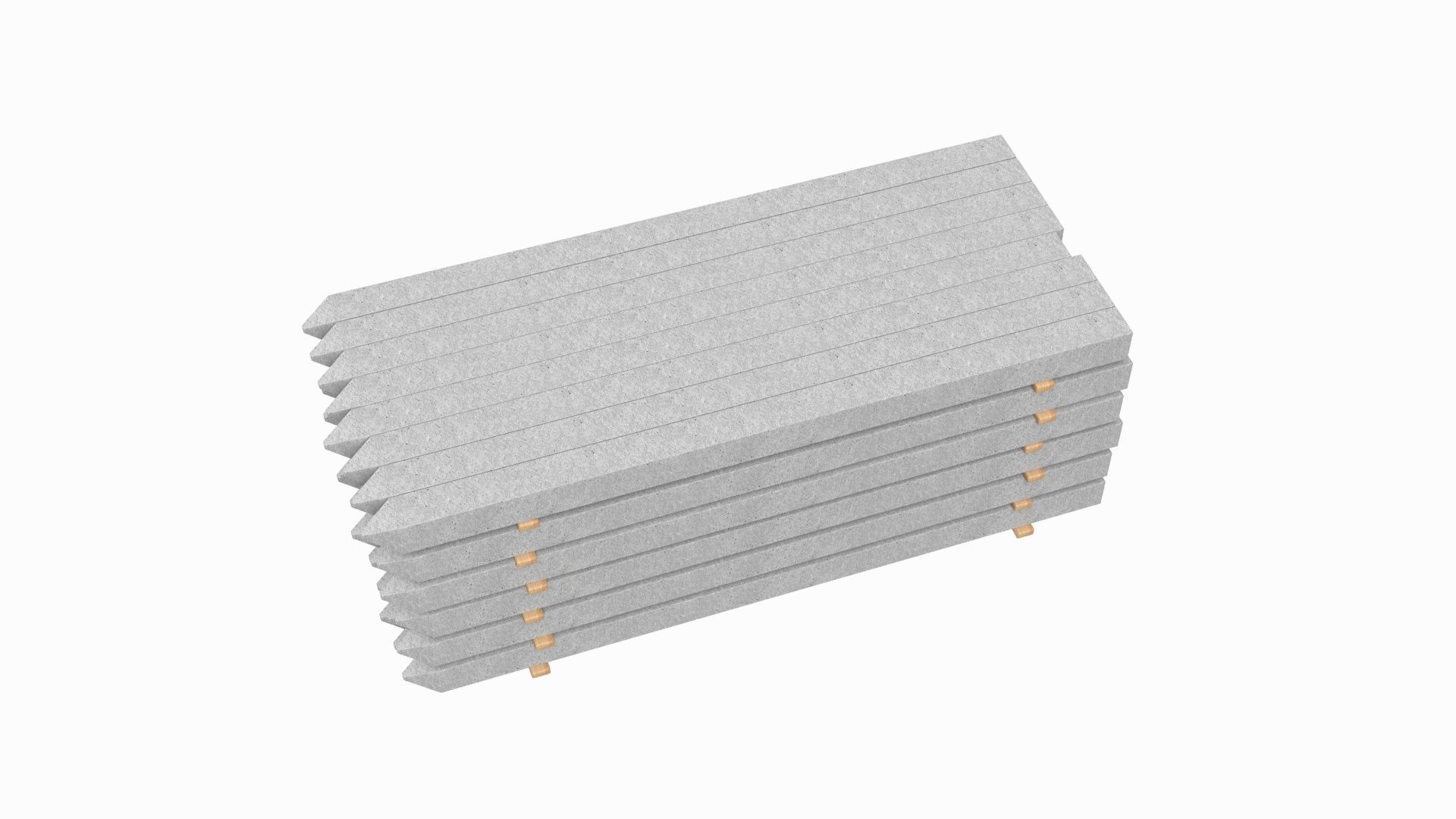 Concrete Slabs On Wood Planks 3D model_4