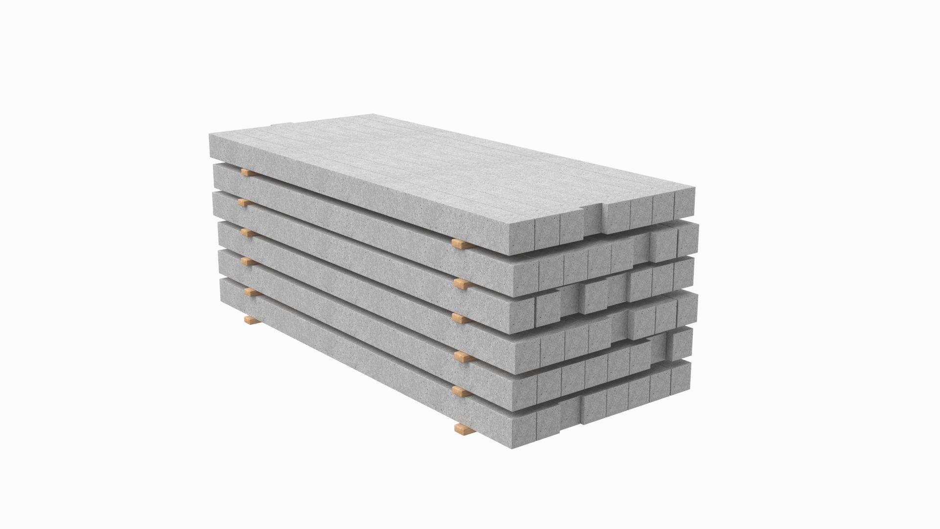 Concrete Slabs On Wood Planks 3D model_3
