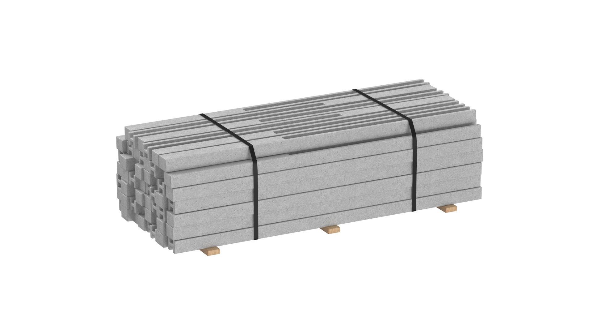 Concrete Slabs On Wood Planks 3D model_4