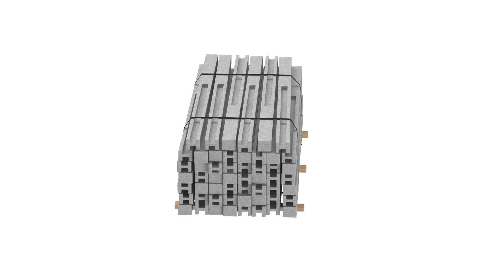 Concrete Slabs On Wood Planks 3D model_2