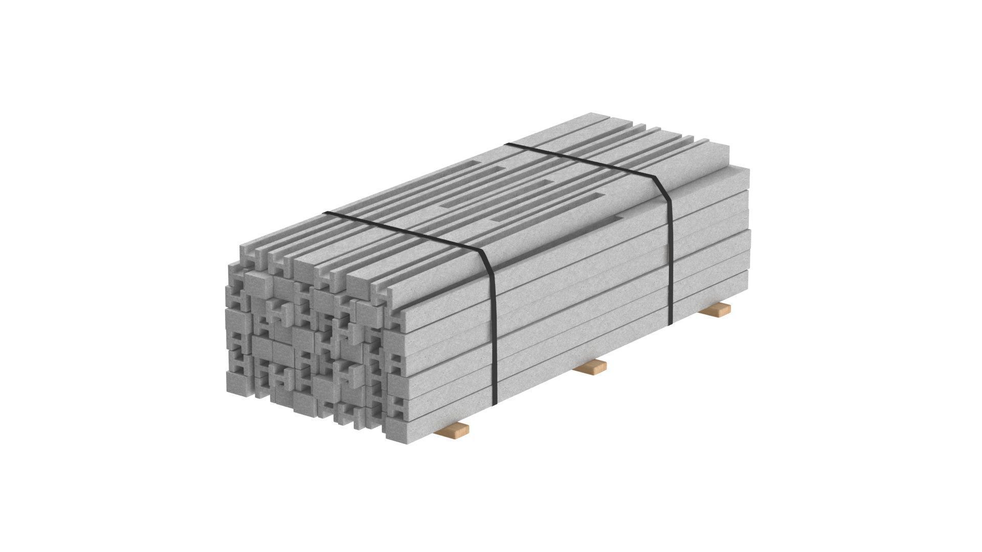Concrete Slabs On Wood Planks 3D model_1