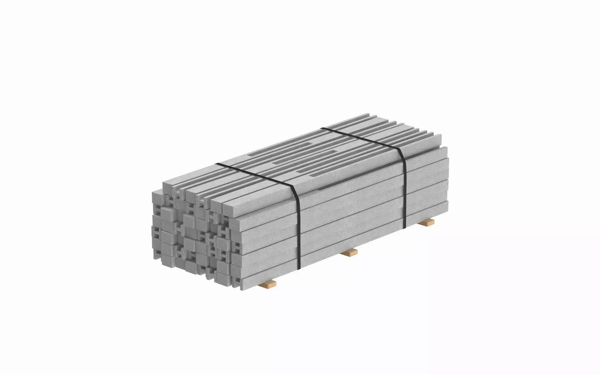 Concrete Slabs On Wood Planks 3D model_0