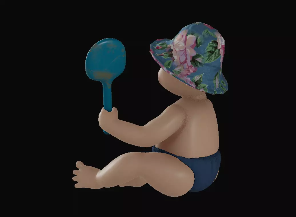 Beach doll 3D model_1