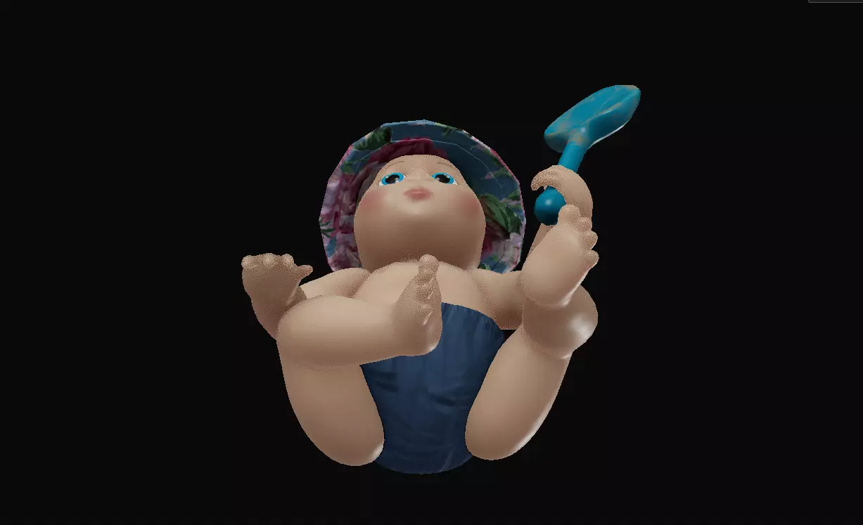 Beach doll 3D model_2