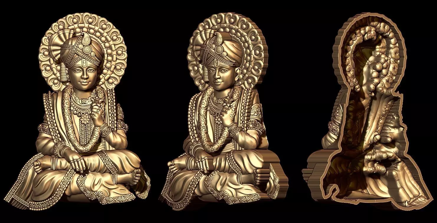 Swaminarayan bhagwan half 3d 3D print model_0