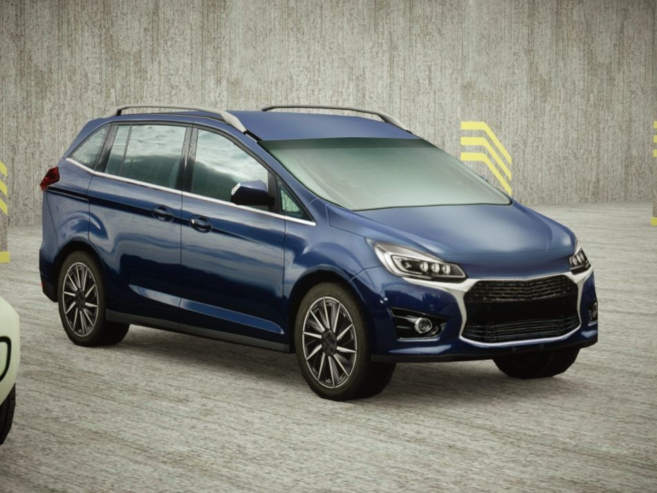 9 Low-poly Mini-Vans Low-poly 3D model_10