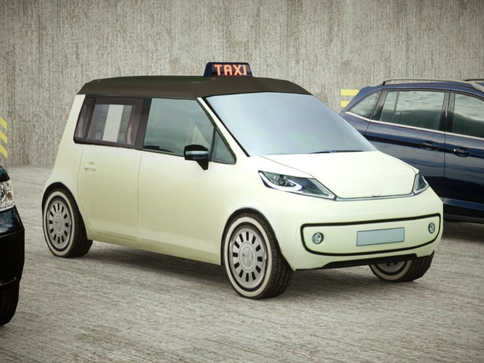 9 Low-poly Mini-Vans Low-poly 3D model_11