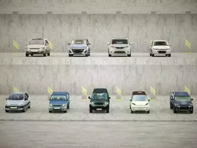 9 Low-poly Mini-Vans Low-poly 3D model